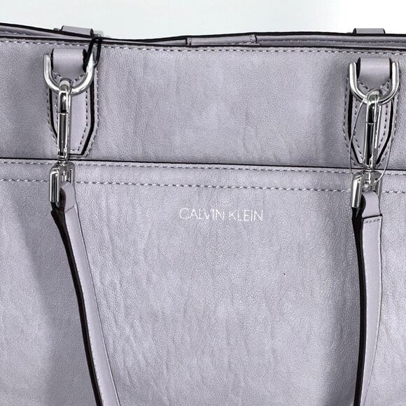 NWT Calvin Klein Women’s Lilac Havana Lavender Tote Bag Shoulder Leather Handbag - Picture 3 of 9